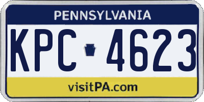 PA license plate KPC4623