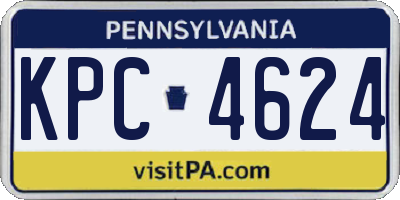 PA license plate KPC4624