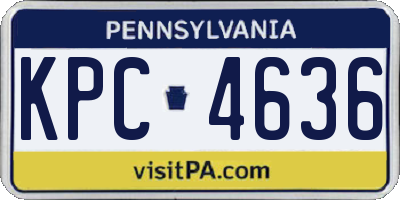 PA license plate KPC4636