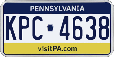 PA license plate KPC4638