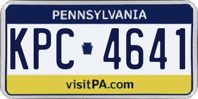 PA license plate KPC4641
