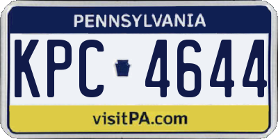 PA license plate KPC4644