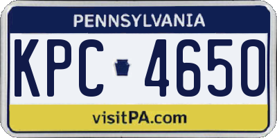 PA license plate KPC4650