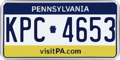 PA license plate KPC4653