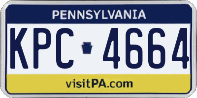 PA license plate KPC4664