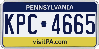 PA license plate KPC4665