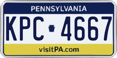 PA license plate KPC4667