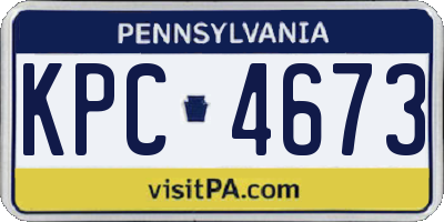 PA license plate KPC4673