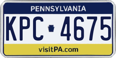 PA license plate KPC4675