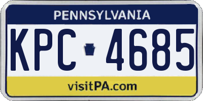 PA license plate KPC4685
