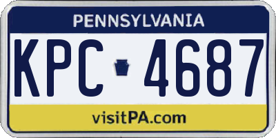 PA license plate KPC4687