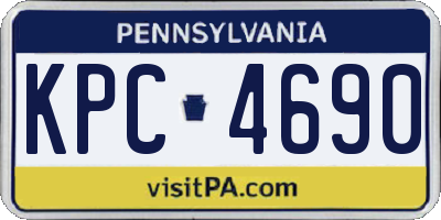PA license plate KPC4690