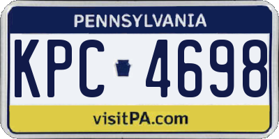 PA license plate KPC4698