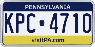 PA license plate KPC4710
