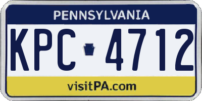 PA license plate KPC4712
