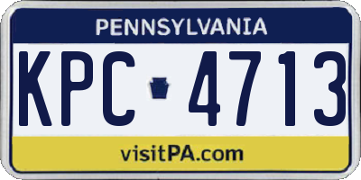 PA license plate KPC4713