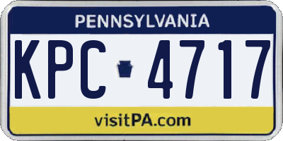 PA license plate KPC4717