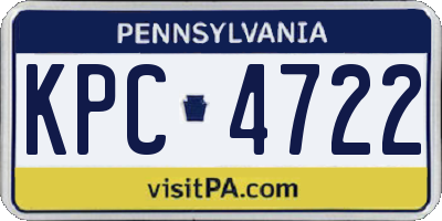 PA license plate KPC4722