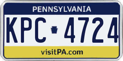 PA license plate KPC4724