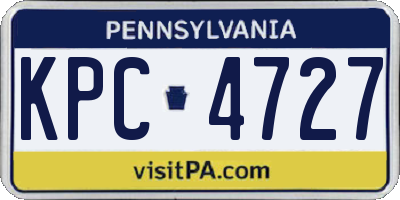 PA license plate KPC4727