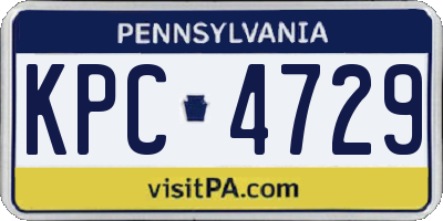 PA license plate KPC4729