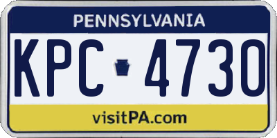 PA license plate KPC4730