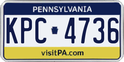 PA license plate KPC4736