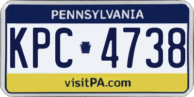 PA license plate KPC4738