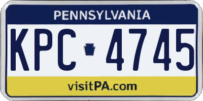 PA license plate KPC4745