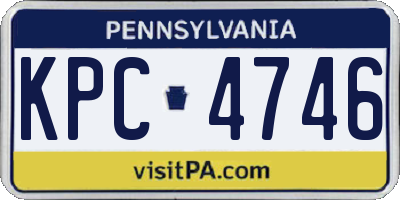 PA license plate KPC4746