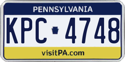 PA license plate KPC4748