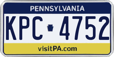 PA license plate KPC4752