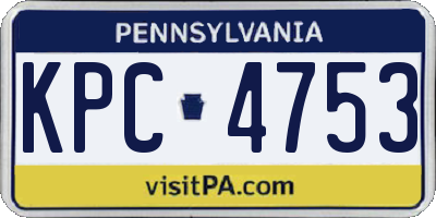 PA license plate KPC4753