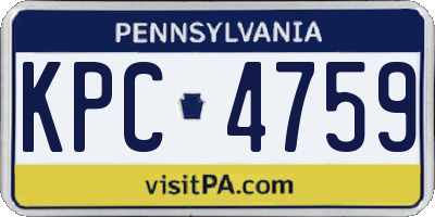 PA license plate KPC4759