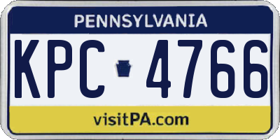 PA license plate KPC4766