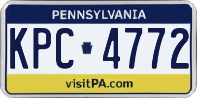 PA license plate KPC4772