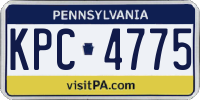 PA license plate KPC4775