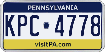 PA license plate KPC4778