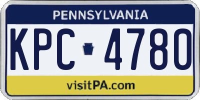 PA license plate KPC4780
