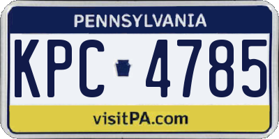 PA license plate KPC4785