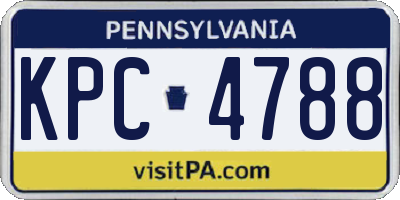 PA license plate KPC4788