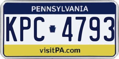 PA license plate KPC4793