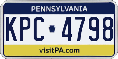 PA license plate KPC4798