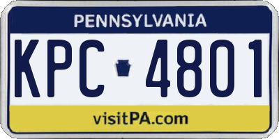 PA license plate KPC4801