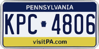 PA license plate KPC4806