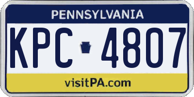 PA license plate KPC4807