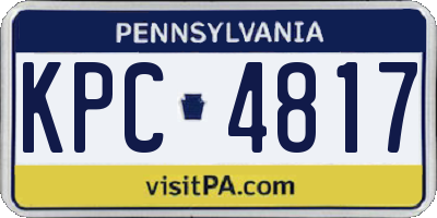 PA license plate KPC4817