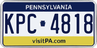 PA license plate KPC4818