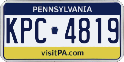 PA license plate KPC4819