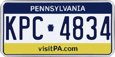 PA license plate KPC4834